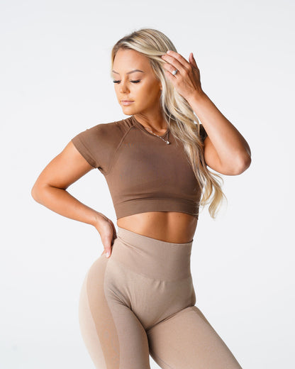 Women Mocha Vortex Seamless Bra Top - NVGTN