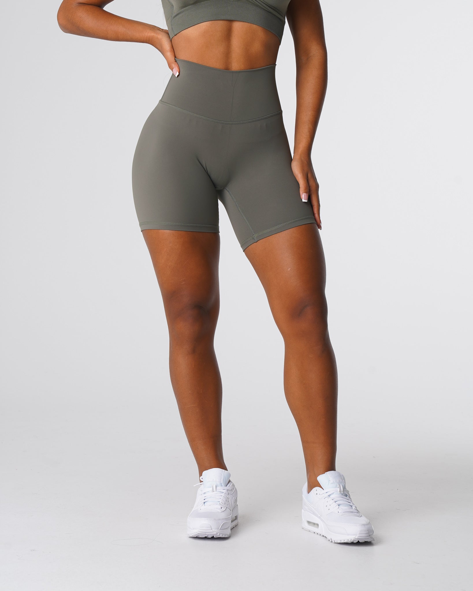 Women Khaki Green Signature 2.0 Shorts - NVGTN