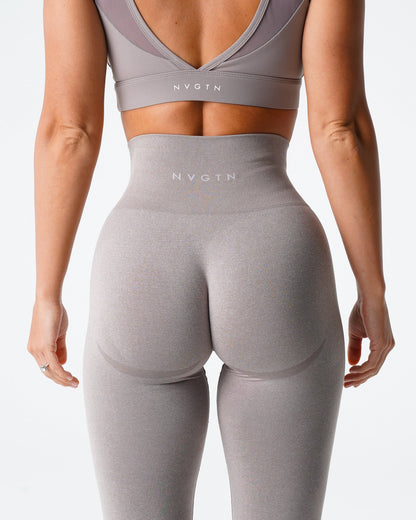 Women Taupe Contour Seamless Leggings - NVGTN