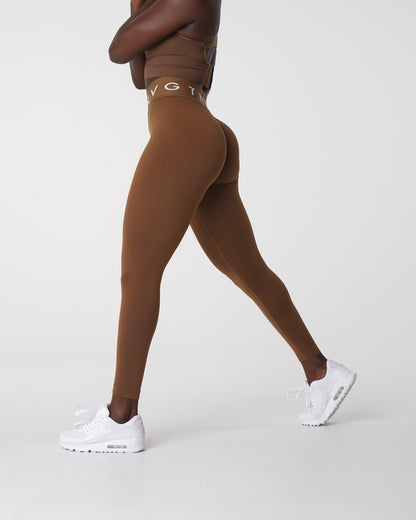 Women Mocha Sport Seamless Leggings - NVGTN