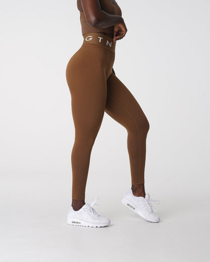 Women Mocha Sport Seamless Leggings - NVGTN