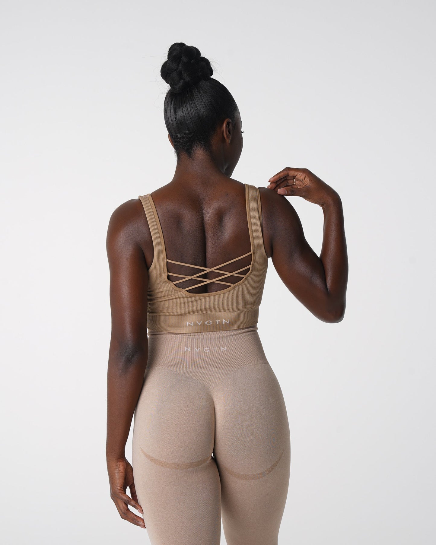 Women Beige Desire Ribbed Seamless Bra - NVGTN