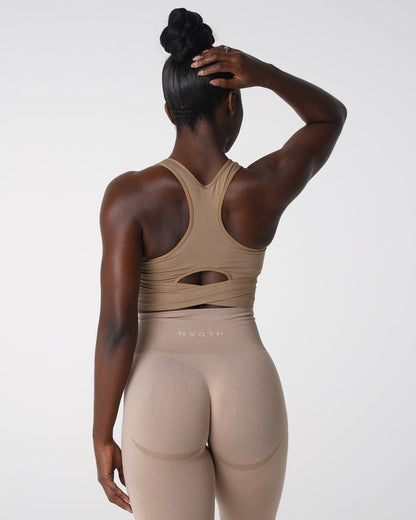 Women Beige Sculpt Seamless Bra Top - NVGTN