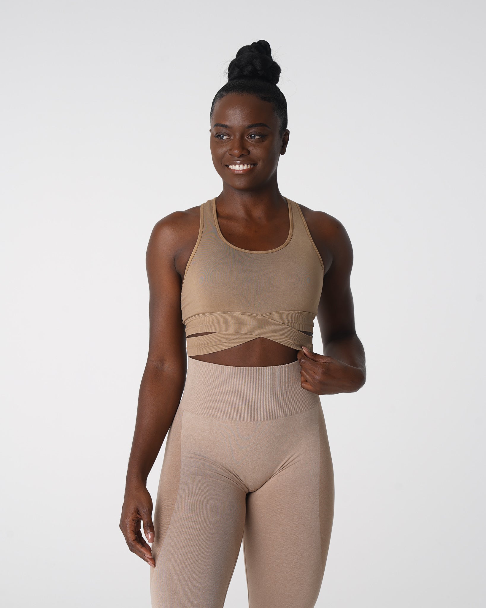 Women Beige Sculpt Seamless Bra Top - NVGTN