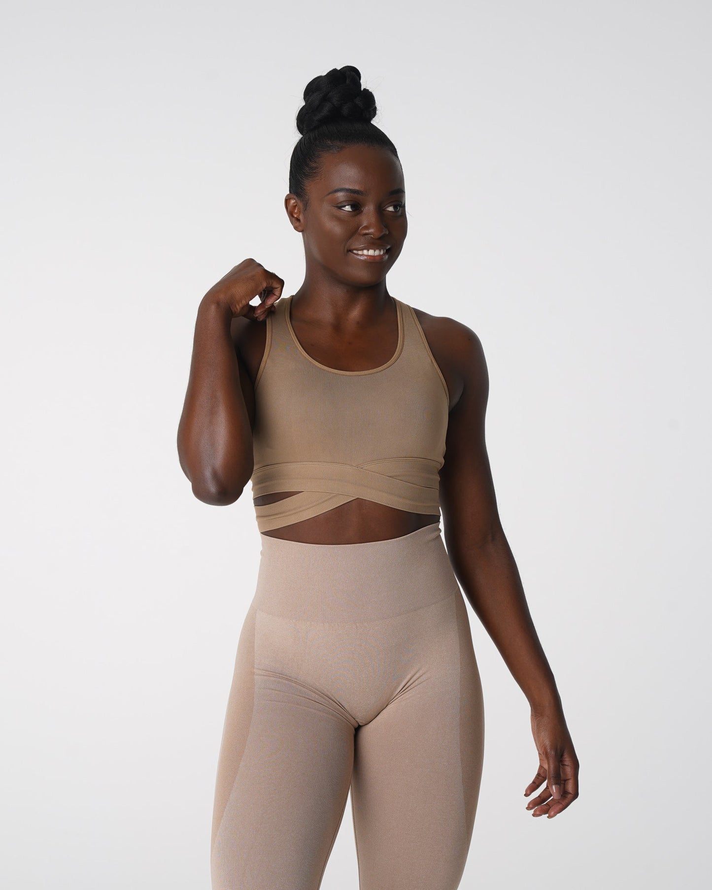 Women Beige Sculpt Seamless Bra Top - NVGTN