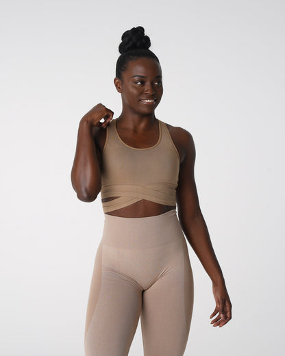 Women Beige Sculpt Seamless Bra Top - NVGTN