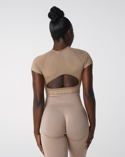 Women Beige Vortex Seamless Bra Top - NVGTN