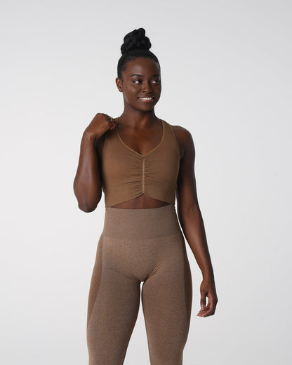 Women Mocha Cinched Seamless Bra - NVGTN