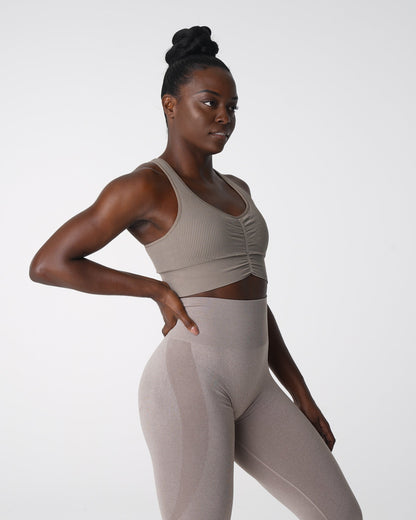 Women Taupe Cinched Seamless Bra - NVGTN