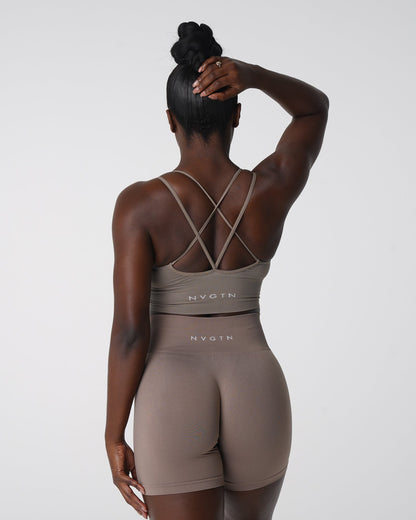 Women Taupe Flourish Seamless Bra - NVGTN