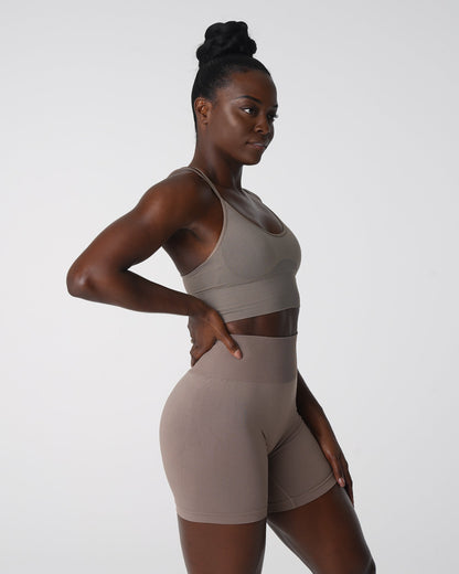 Women Taupe Flourish Seamless Bra - NVGTN