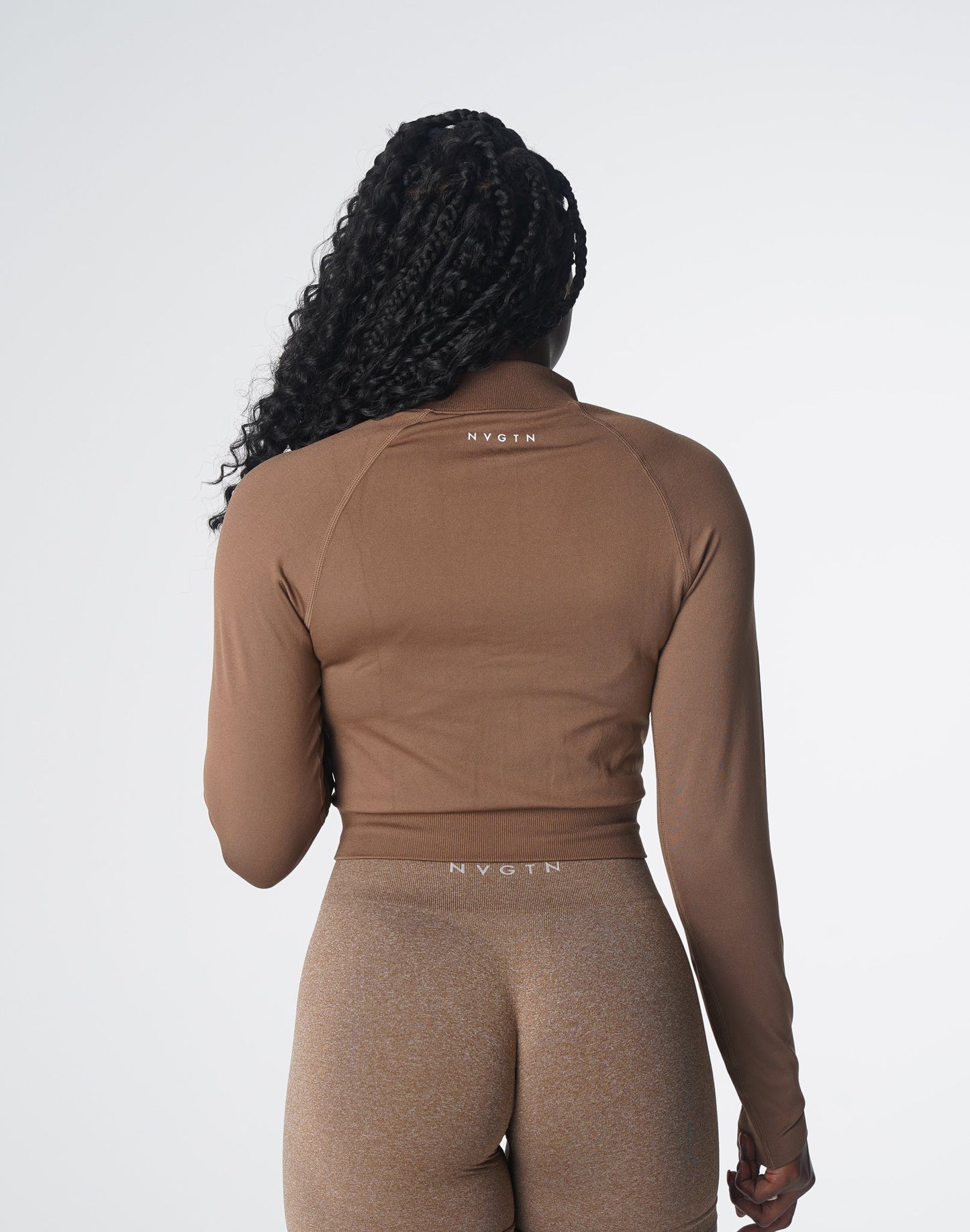 Women Mocha Divine Seamless Zip Up - NVGTN