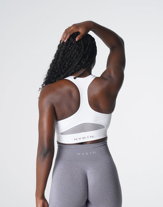 Women White Surge Seamless Bra - NVGTN