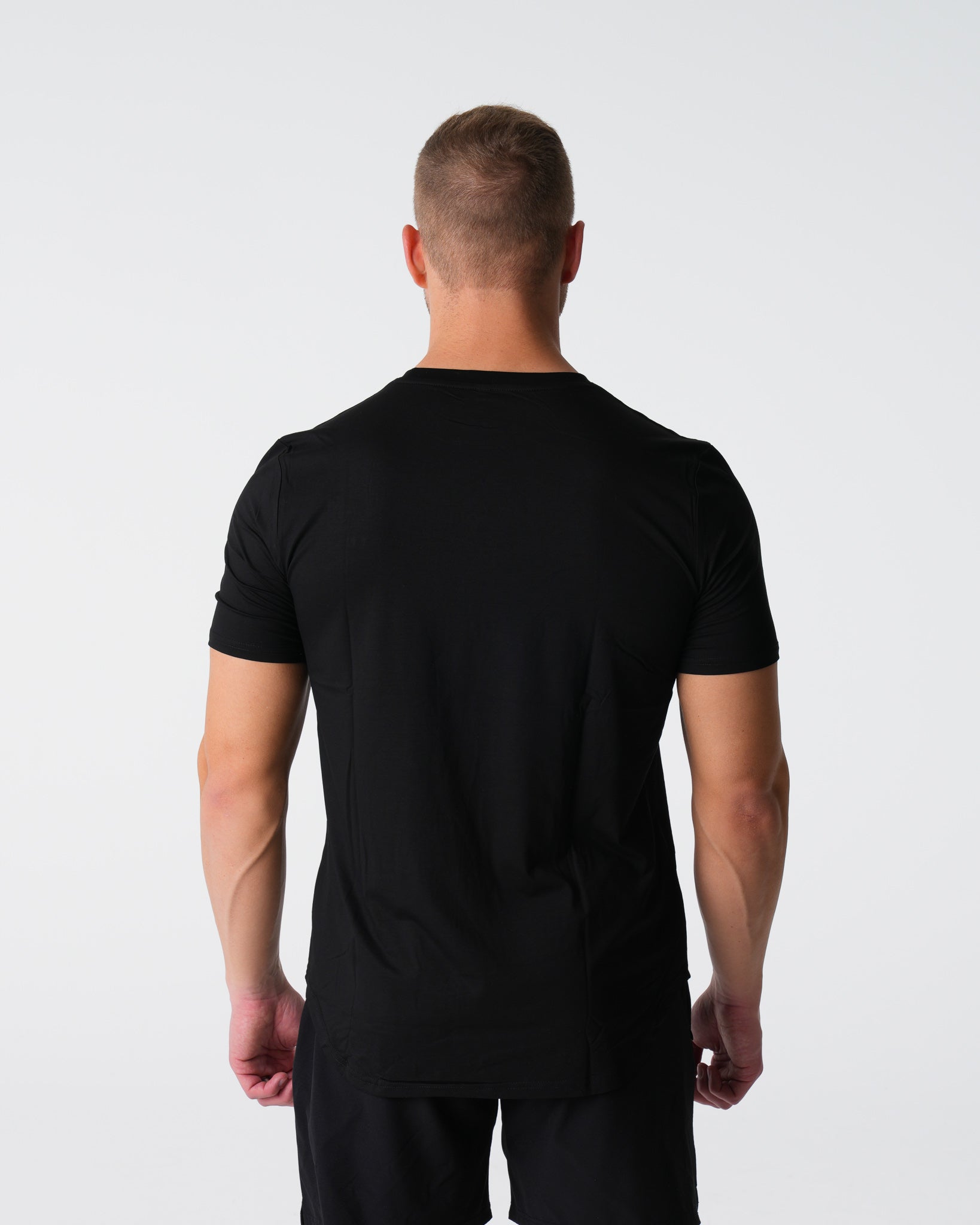 Men Black Tech Fitted Tee - NVGTN
