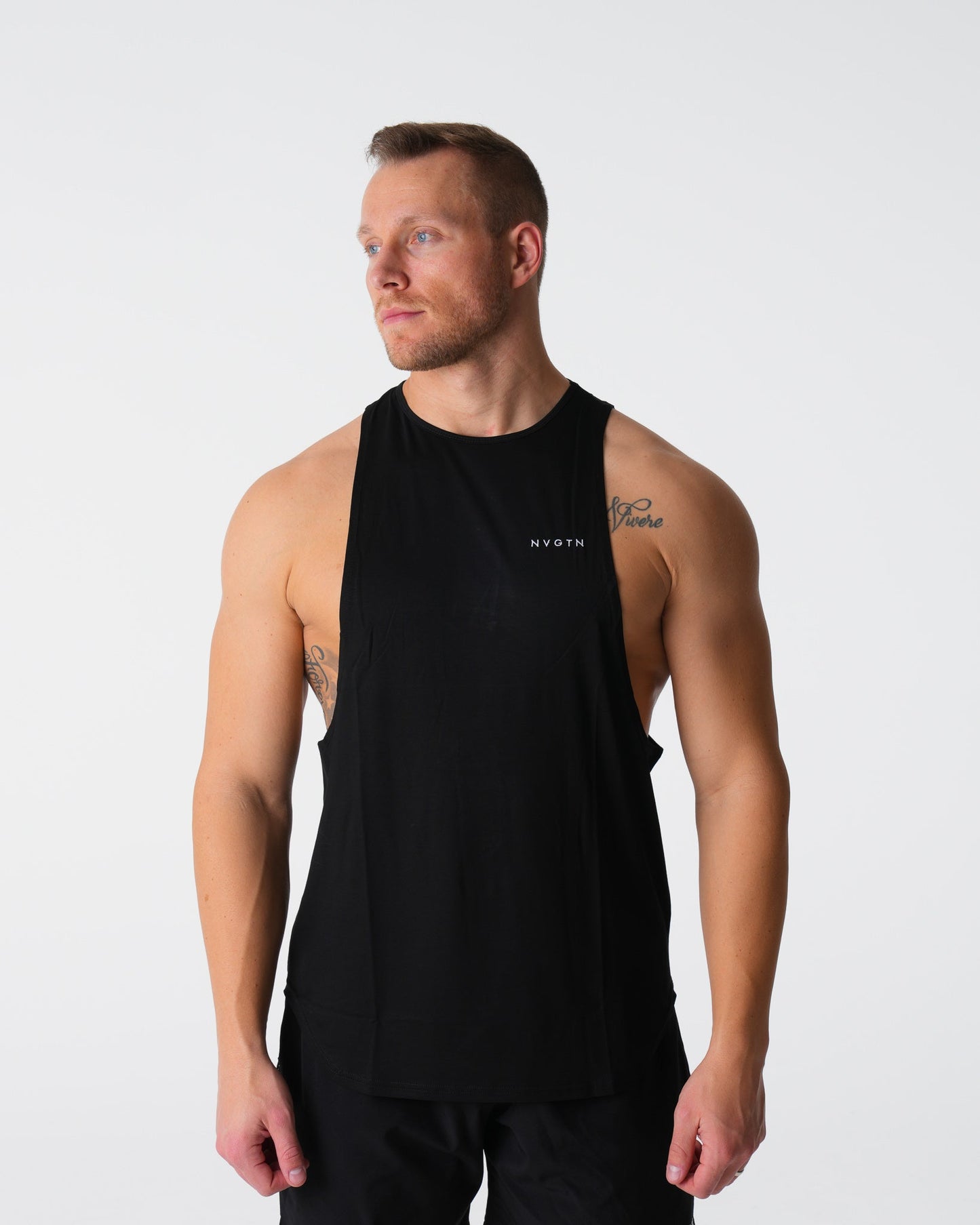 Men Black Tech Edge Tank - NVGTN
