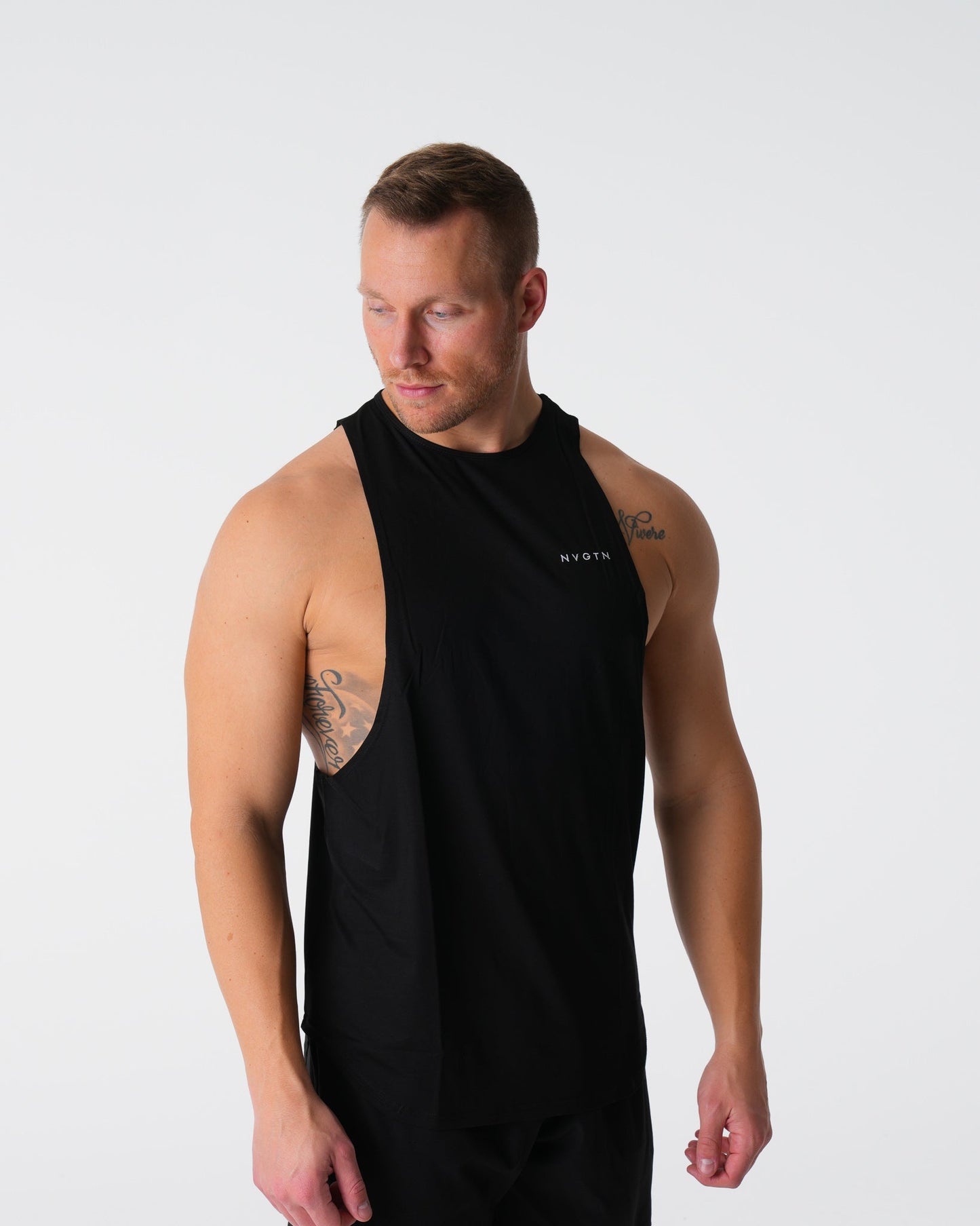 Men Black Tech Edge Tank - NVGTN