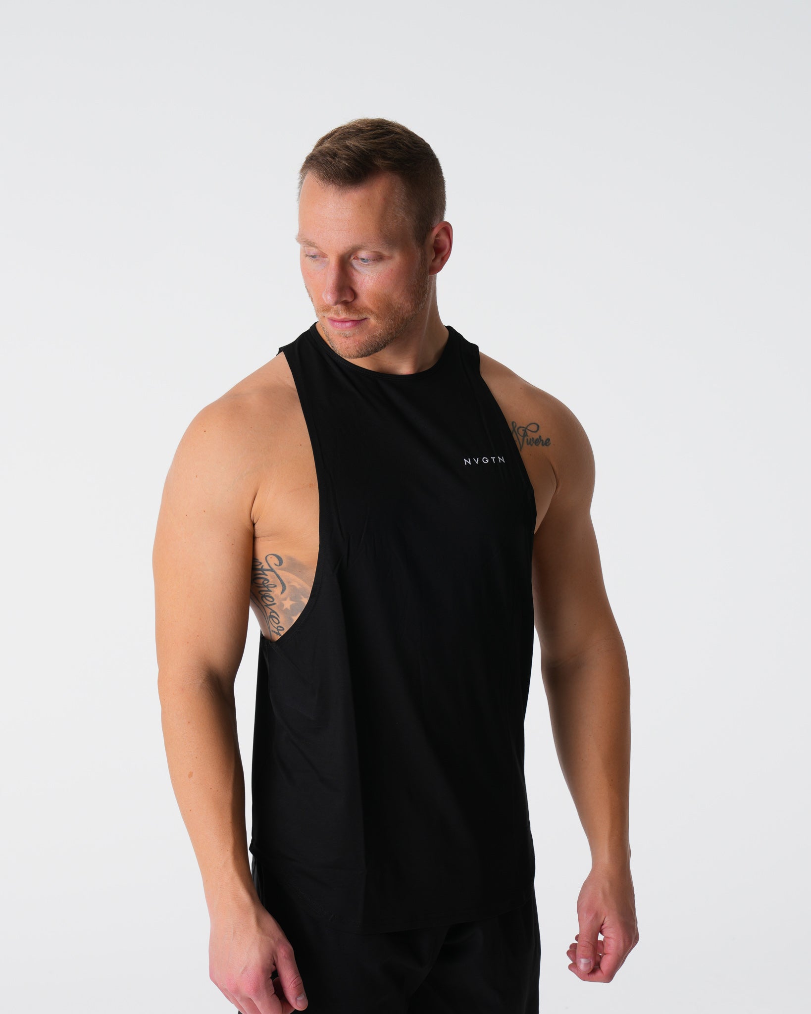 Men Black Tech Edge Tank - NVGTN