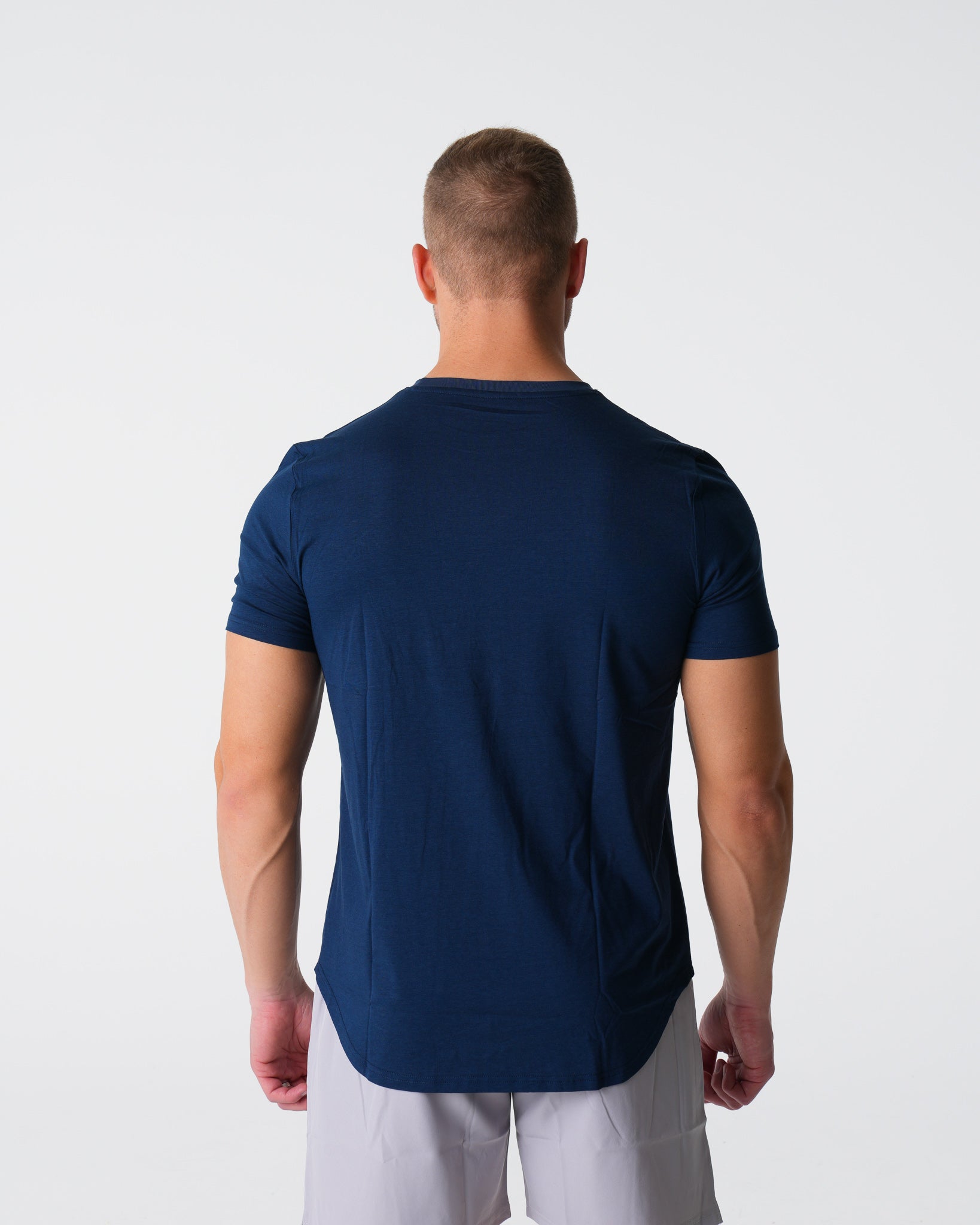 Men Navy Pulse Fitted Tee - NVGTN