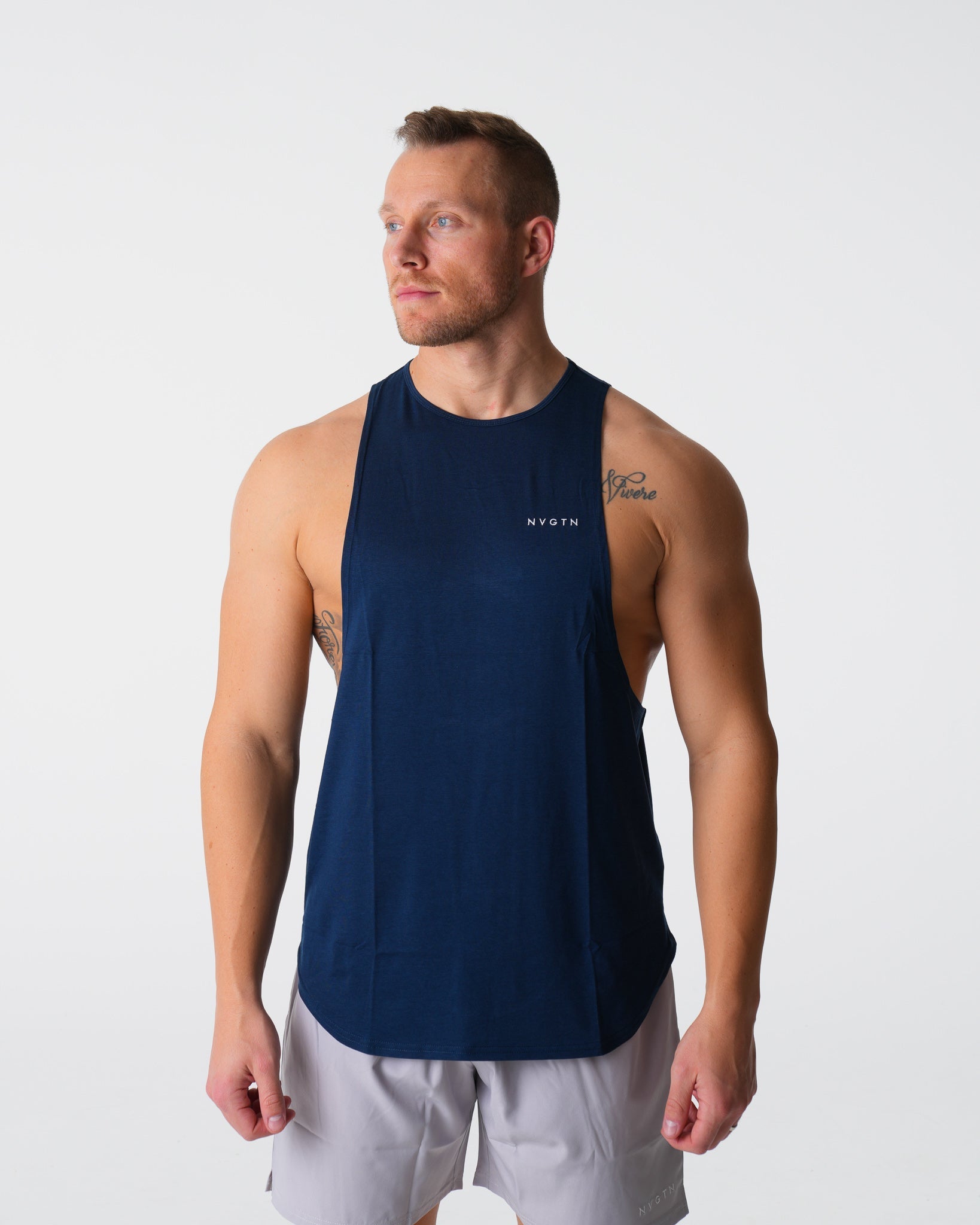 Men Navy Pulse Edge Tank - NVGTN