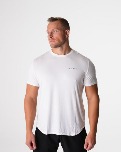 Men White Tech Fitted Tee - NVGTN