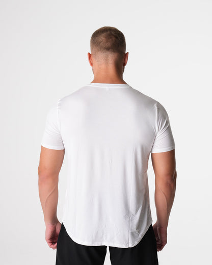 Men White Tech Fitted Tee - NVGTN