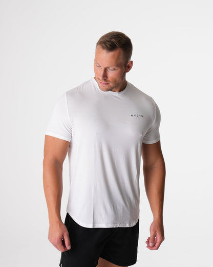 Men White Tech Fitted Tee - NVGTN