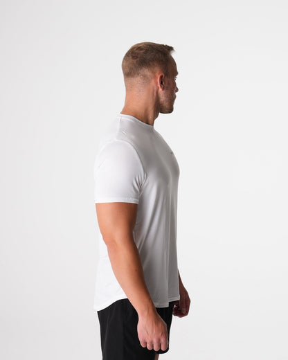 Men White Tech Fitted Tee - NVGTN