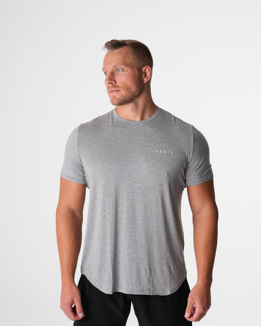 Men Grey Tech Fitted Tee - NVGTN