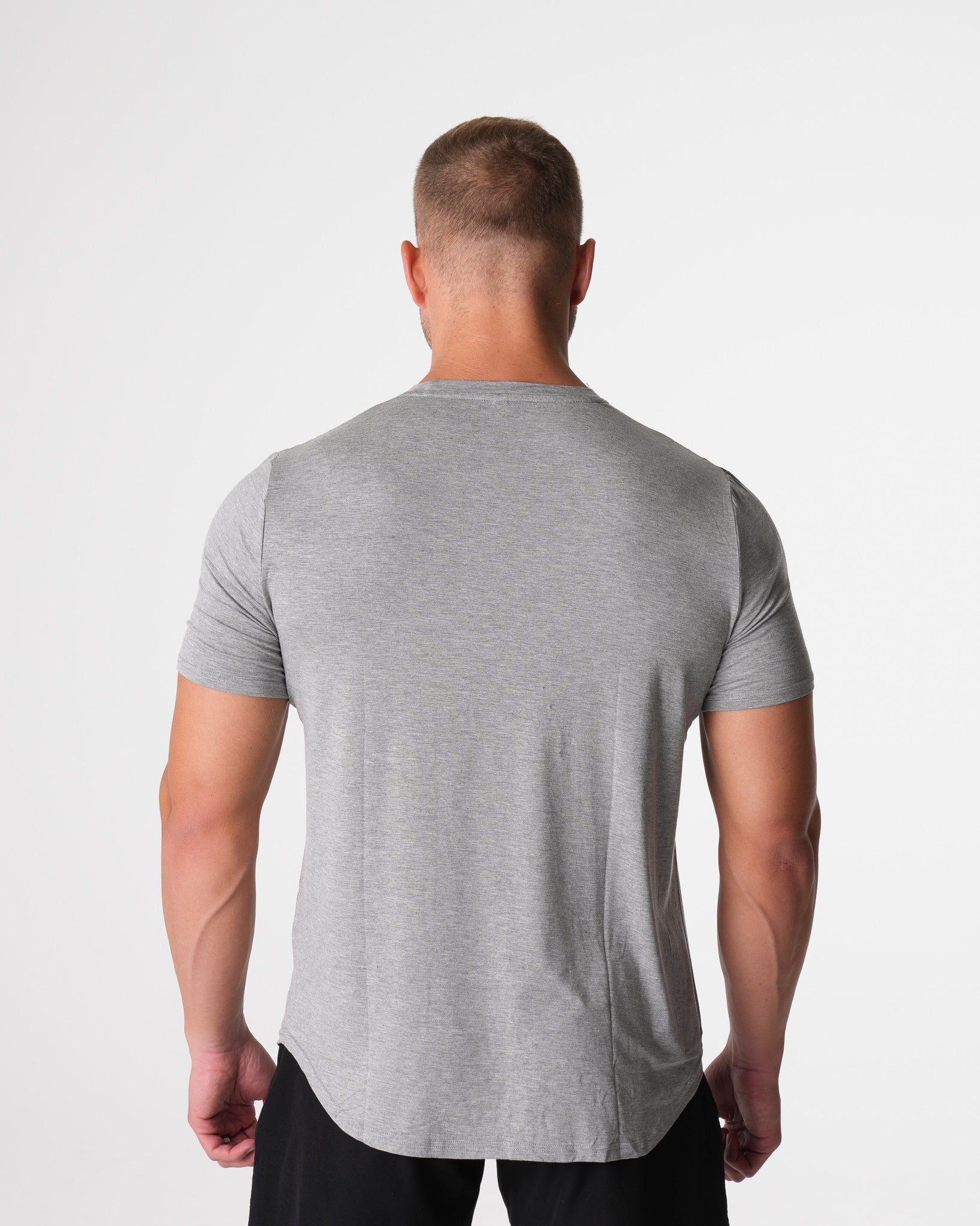 Men Grey Tech Fitted Tee - NVGTN