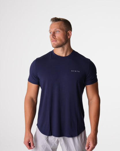 Men Navy Tech Fitted Tee - NVGTN