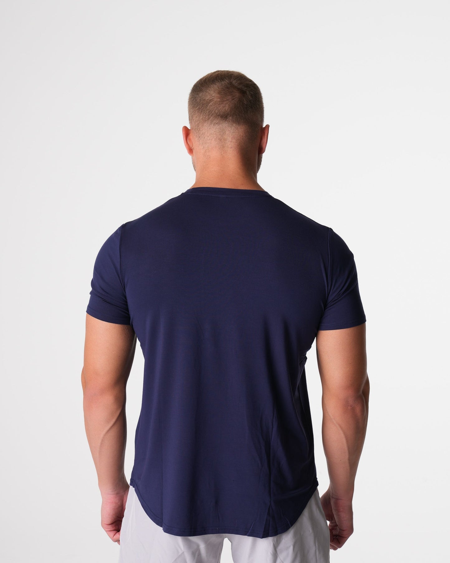 Men Navy Tech Fitted Tee - NVGTN