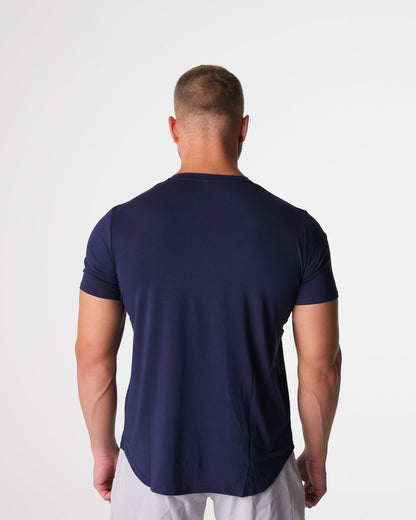 Men Navy Tech Fitted Tee - NVGTN