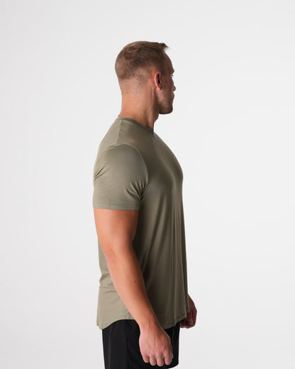 Men Sage Green Tech Fitted Tee - NVGTN