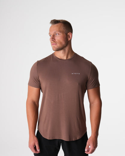 Men Mocha Tech Fitted Tee - NVGTN