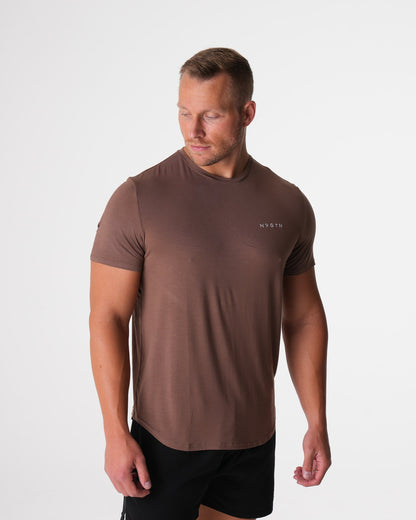 Men Mocha Tech Fitted Tee - NVGTN