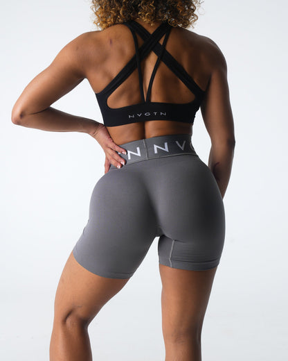 Women Charcoal Sport Seamless Shorts - NVGTN