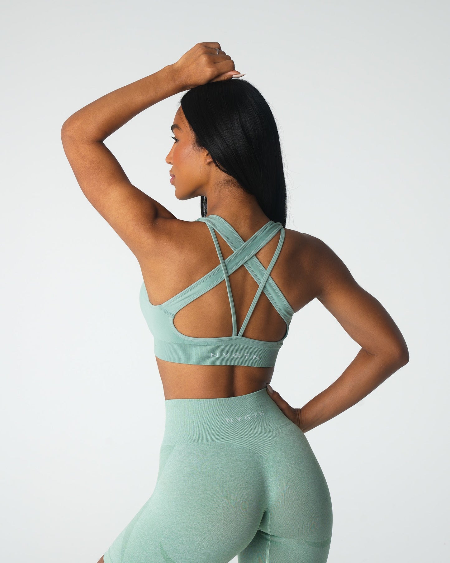 Women Sage Green Inspire Seamless Bra - NVGTN