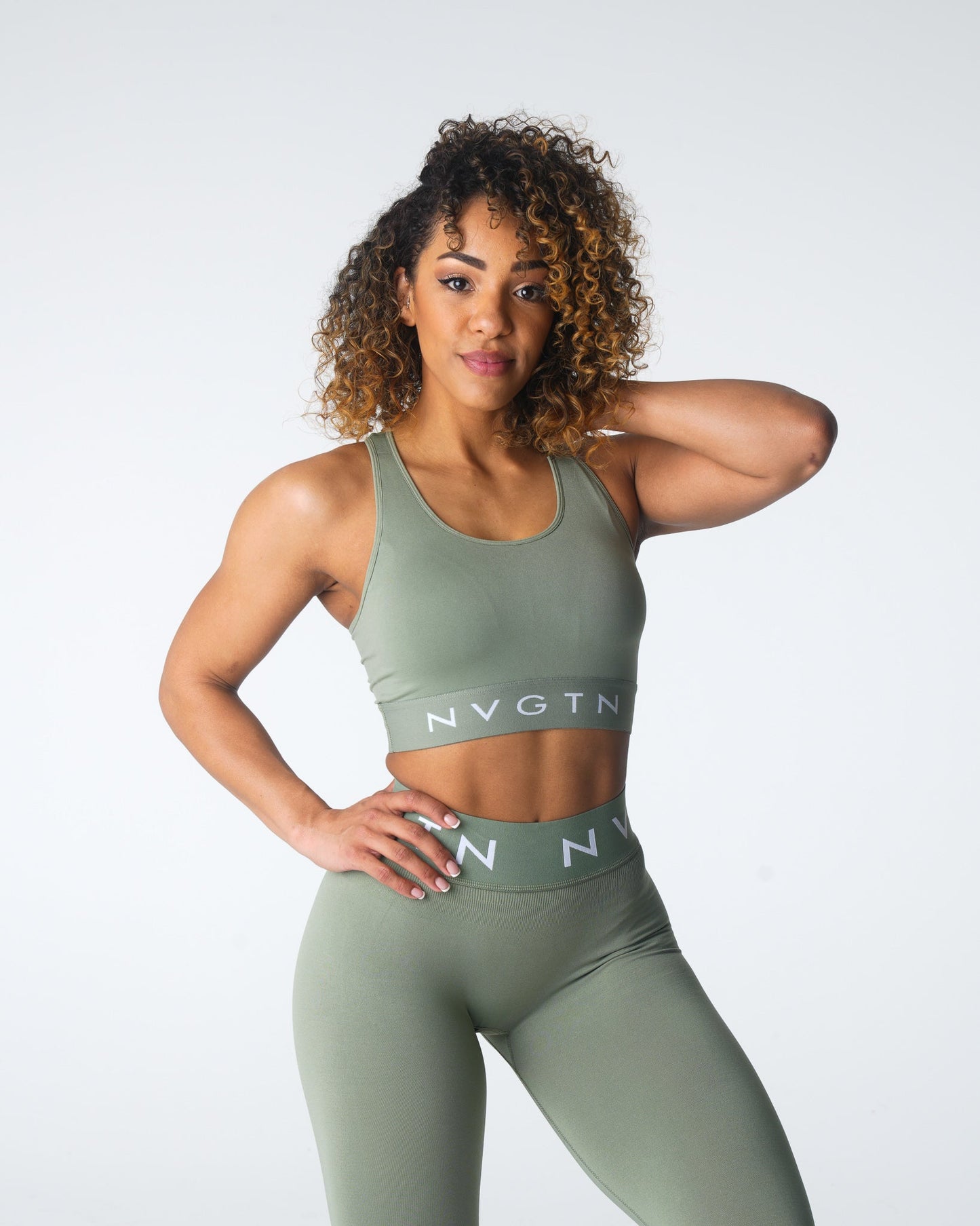 Women Sage Green Legacy Sport Seamless Bra - NVGTN