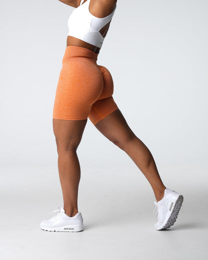 Women Burnt Orange Scrunch Seamless Shorts - NVGTN