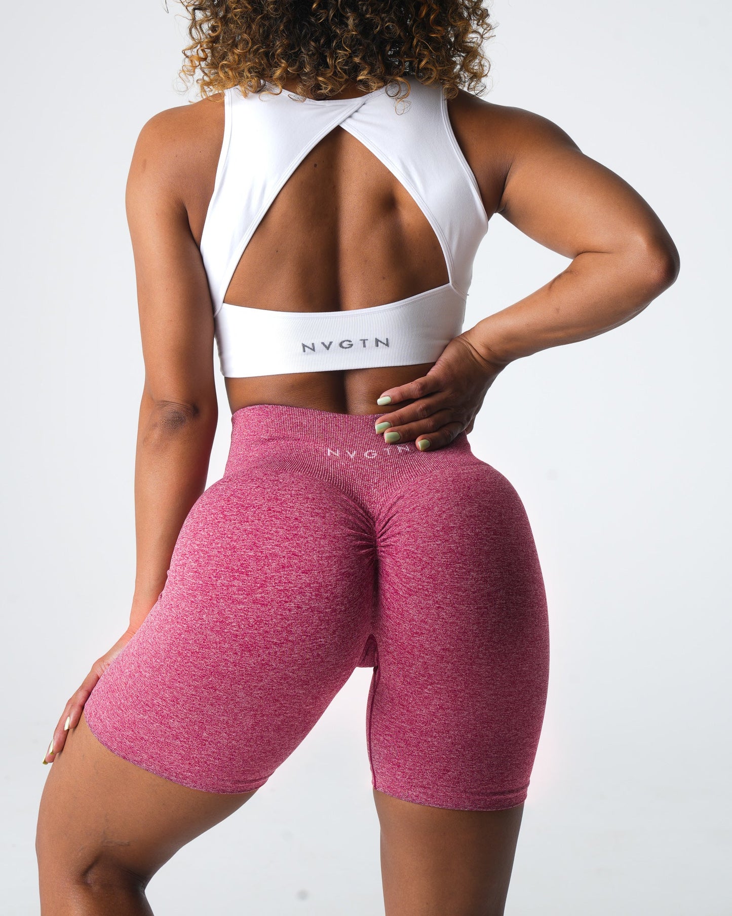 Women Crimson Scrunch Seamless Shorts - NVGTN