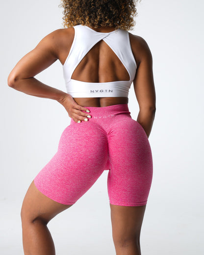 Women Hot Pink Scrunch Seamless Shorts - NVGTN