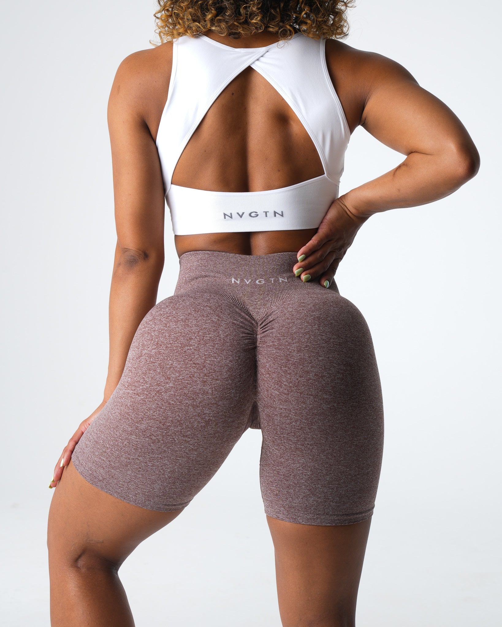 Women Cocoa Scrunch Seamless Shorts - NVGTN