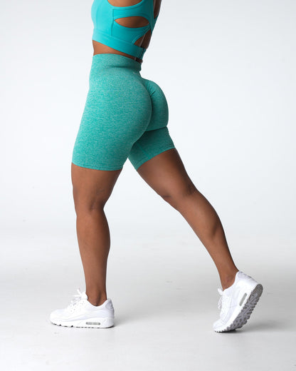 Women Turquoise Scrunch Seamless Shorts - NVGTN