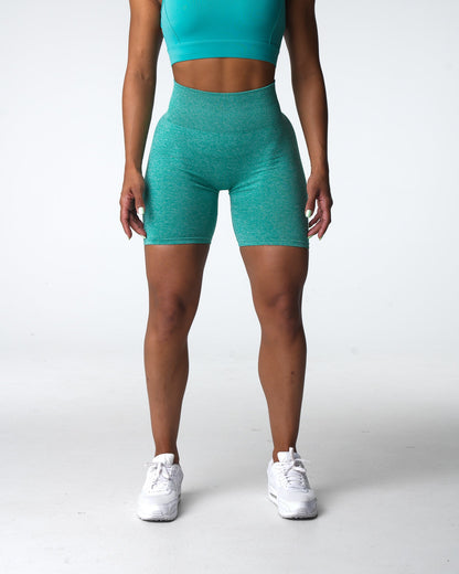 Women Turquoise Scrunch Seamless Shorts - NVGTN