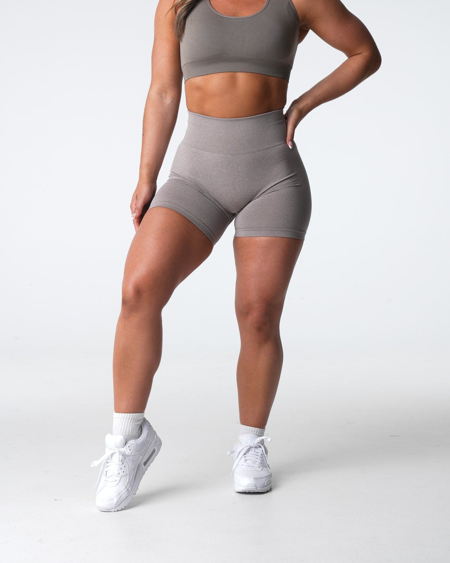 Women Taupe Pro Seamless Shorts - NVGTN