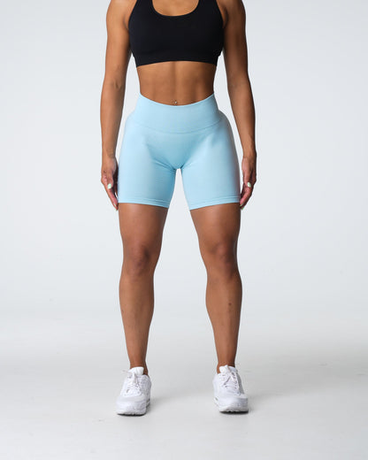 Women Pastel Blue Pro Seamless Shorts - NVGTN