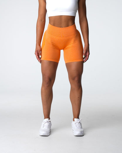 Women Sunset Orange Contour Seamless Shorts - NVGTN