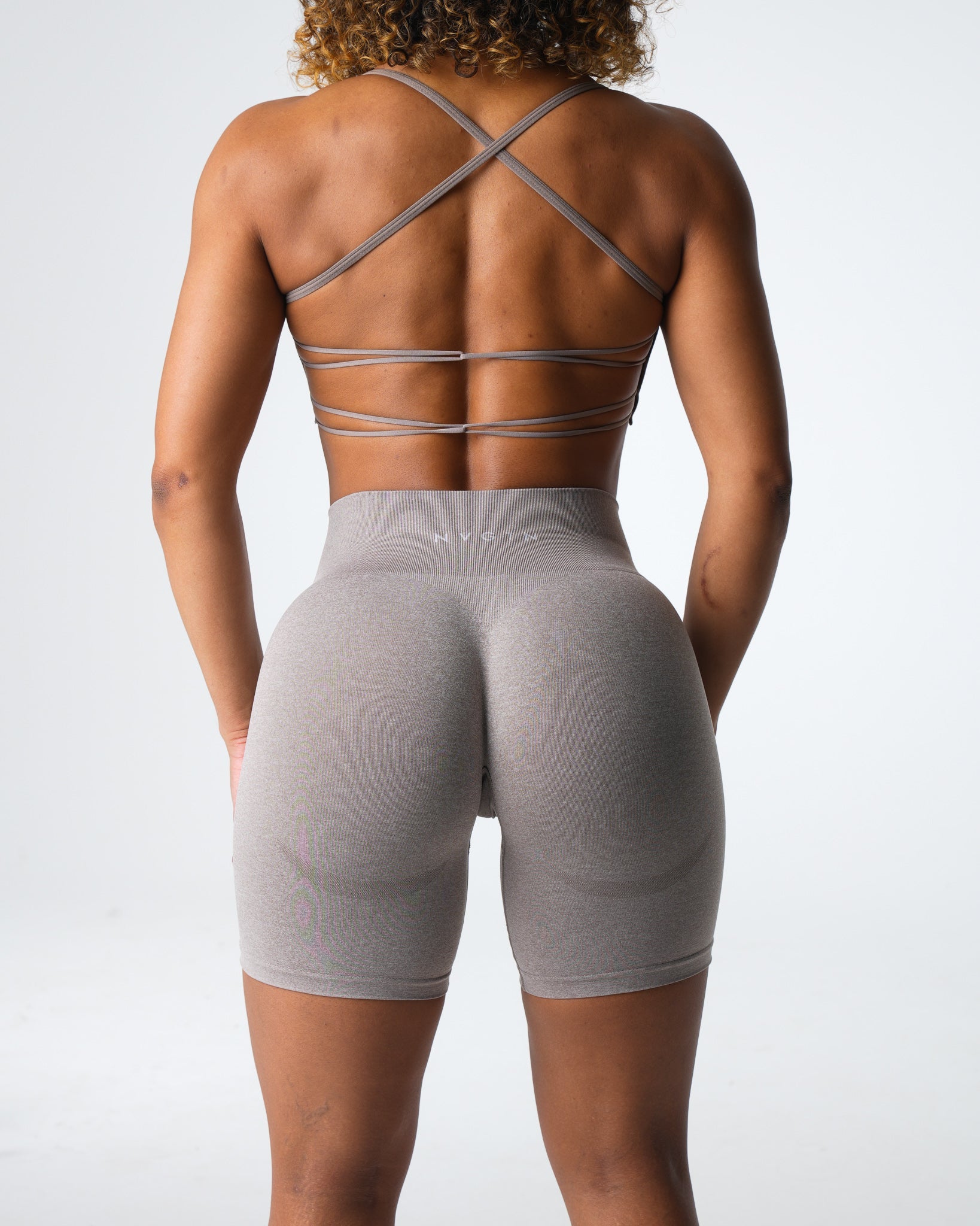 Women Taupe Contour Seamless Shorts - NVGTN