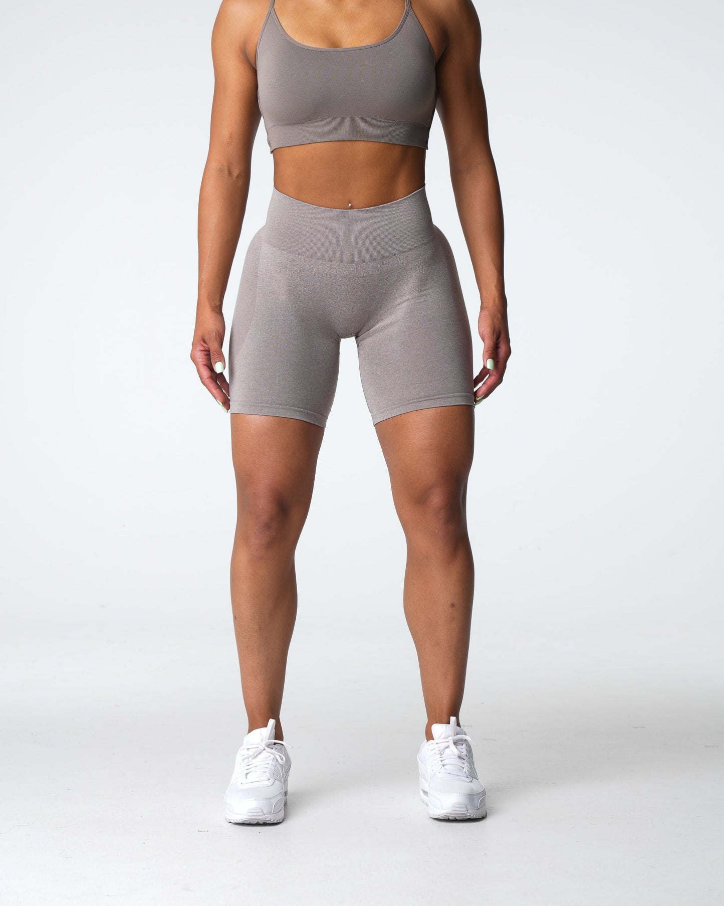 Women Taupe Contour Seamless Shorts - NVGTN