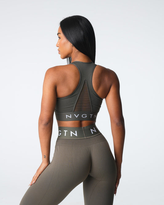 Women Olive Legacy Sport Seamless Bra - NVGTN